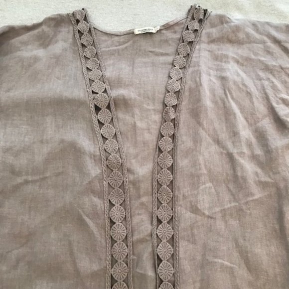 Taupe Linen Jacket Made in Italy ~ size L to XL - Picture 2 of 11